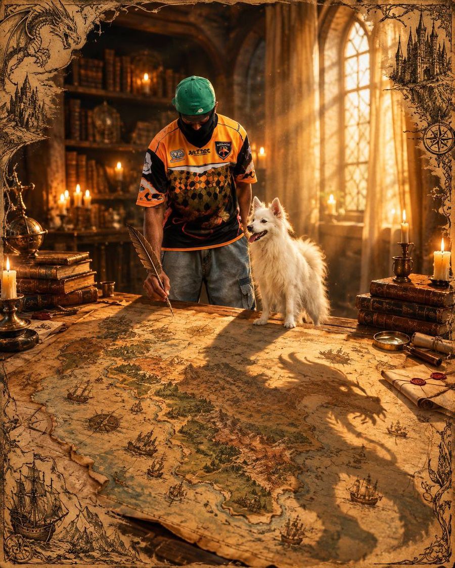 Fantasy Cartographer and Dog