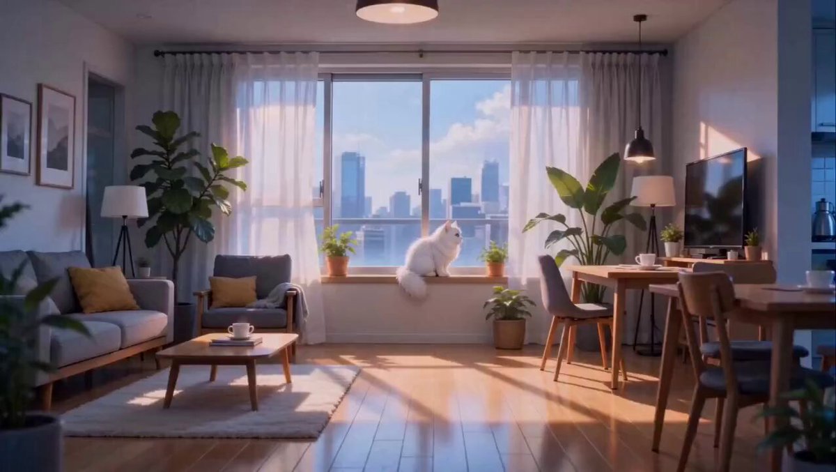 Anime White Cat Interaction